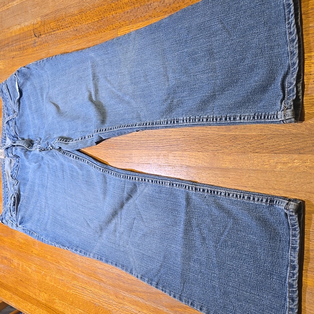 Arizona Jean Co Women 15 Short Blue Denim Favorite Bootcut Flap Pocket Jeans